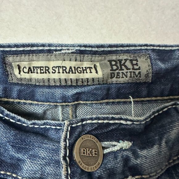 BKE Denim Carter Straight Men’s 34R Leg med Wash blue Jeans 30” Inseam‎ Cotton - Picture 2 of 5
